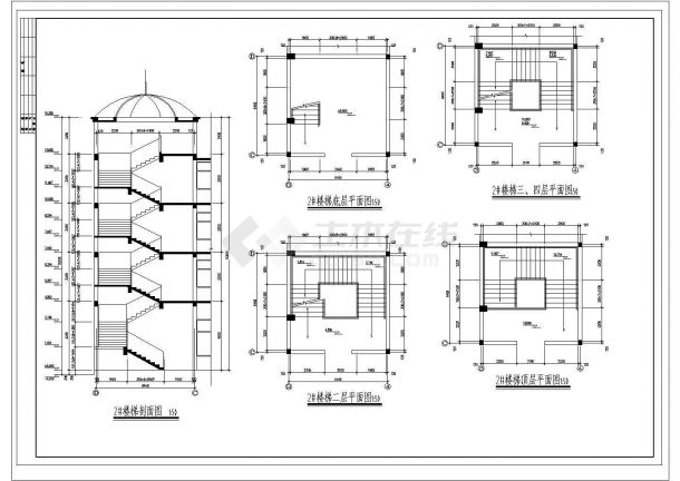 北京市某实验中学3160平米4层框混结构学生宿舍楼建筑设计CAD图纸-图一