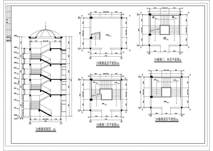 北京市某实验中学3160平米4层框混结构学生宿舍楼建筑设计CAD图纸_图1