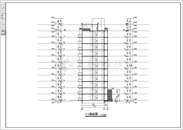 武汉市秀丰南苑小区5990平米11层框架结构住宅楼建筑设计CAD图纸-图一