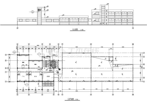 装修设计南方某办公楼建筑CAD设计施工图纸-图二