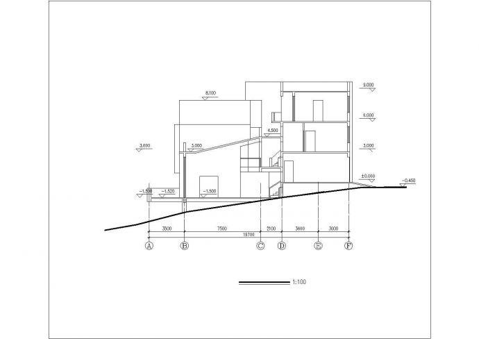 某地区度假区别墅建筑方案设计施工CAD图纸_图1