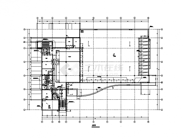 15999平方米7层广场综合楼建筑设计施工cad图纸（含地下三层）-图一