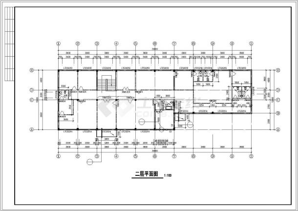 办公楼设计_一整套办公楼建筑设计cad施工图(附带效果图)-图二