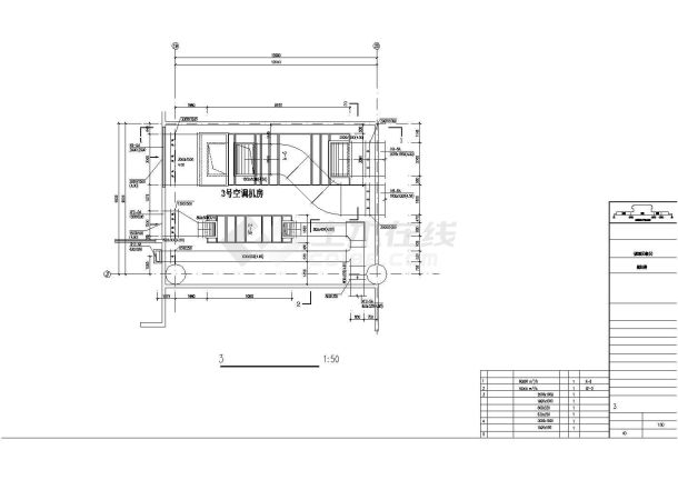 某北方机场空调机房布置方案设计施工CAD图纸-图二