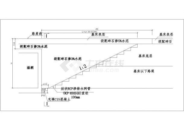 某轨道CAD设计平面过渡段示意图-图一