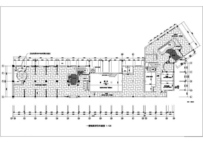 某地区中式餐厅建筑方案设计施工CAD图纸_图1