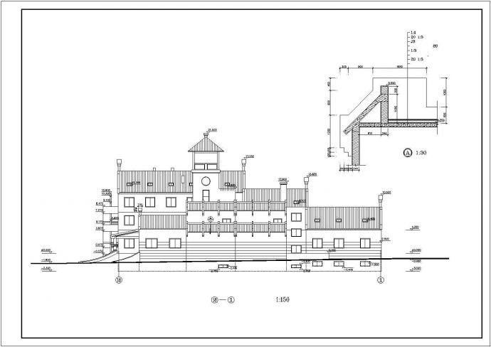 某地区接待中心建筑详细方案设计施工CAD图纸_图1