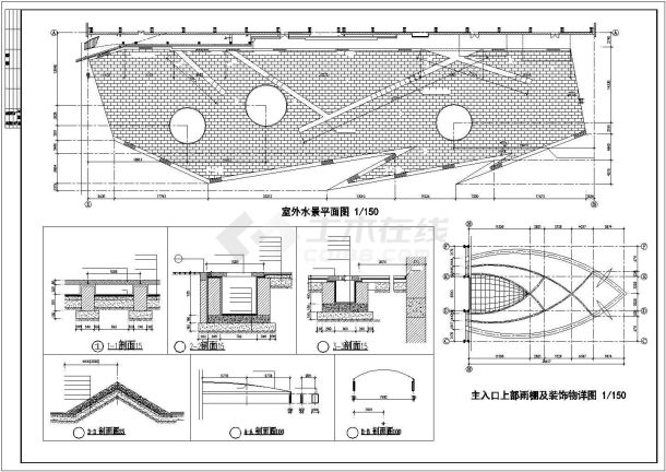 某地区大型体育馆会所建筑详细方案设计施工CAD图纸-图二