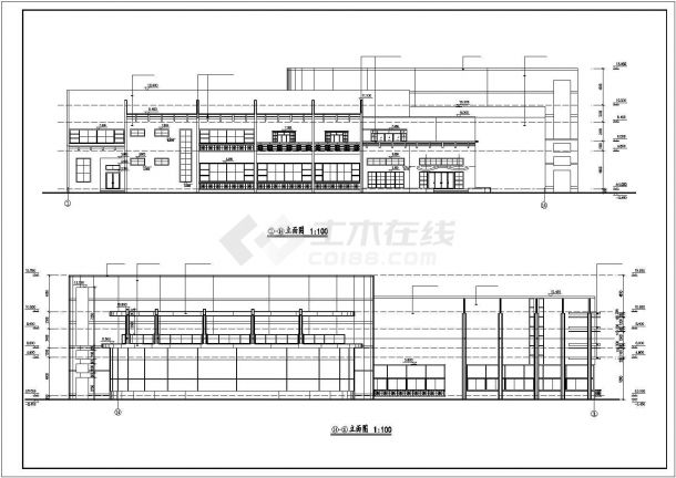 某地区娱乐中心总体建筑详细方案设计施工CAD图纸-图二
