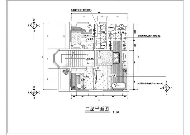 某大气实用别墅全套装修设计cad图纸-图二