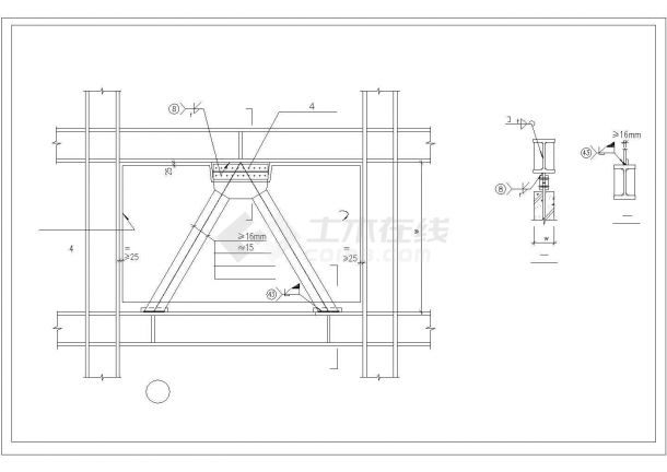 某钢结构售楼处节点全套设计cad施工图纸-图二