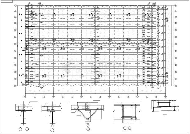 全套钢结构厂房图（69×90m，带吊车）-图一