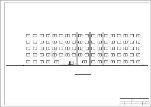 某公司办公楼设计5层5200平米CAD施工完整构造正立面图-图一