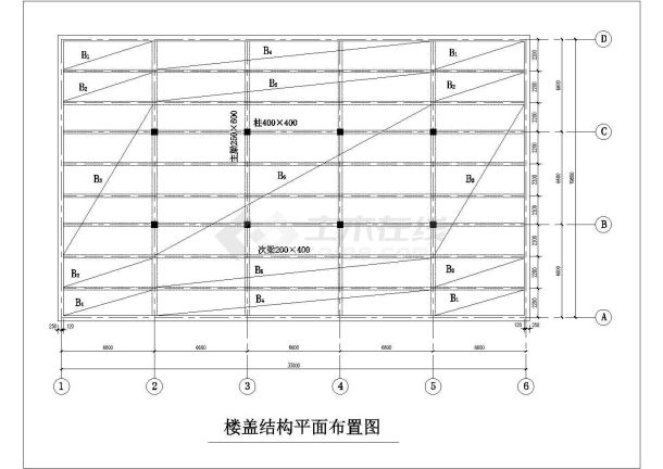 [学士]某单向板肋梁楼盖课程设计图纸(含计算书、图纸)-图一