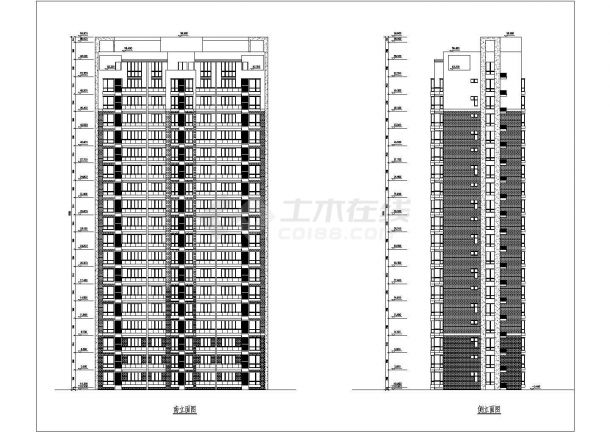 某小区8#十八层高层点式住宅楼建筑工程设计cad图（含平立剖）-图二