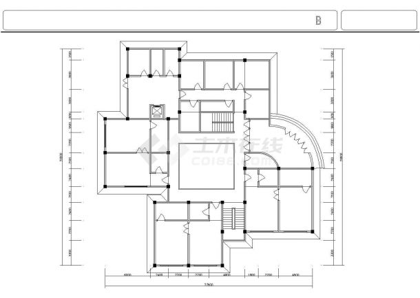 某三层幼儿园教学楼建筑方案设计图(CAD，4张图纸)-图二