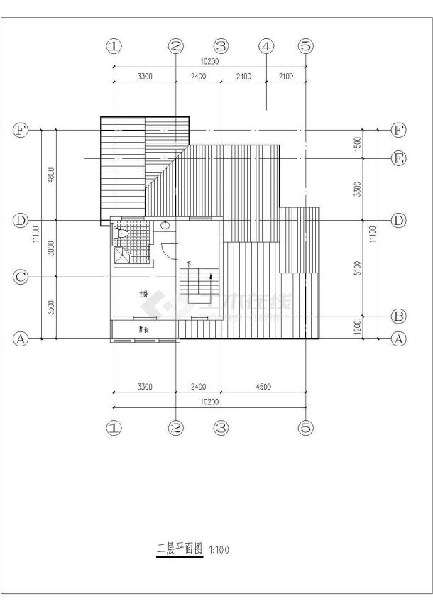 某地带地下室别墅建筑方案CAD图纸-图二