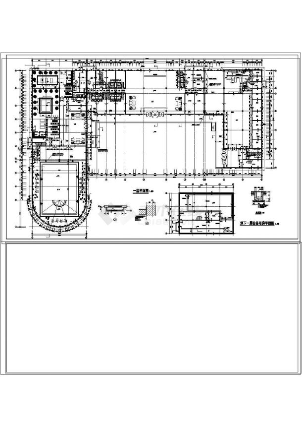 某六层星级酒店建筑施工设计cad图纸-图二