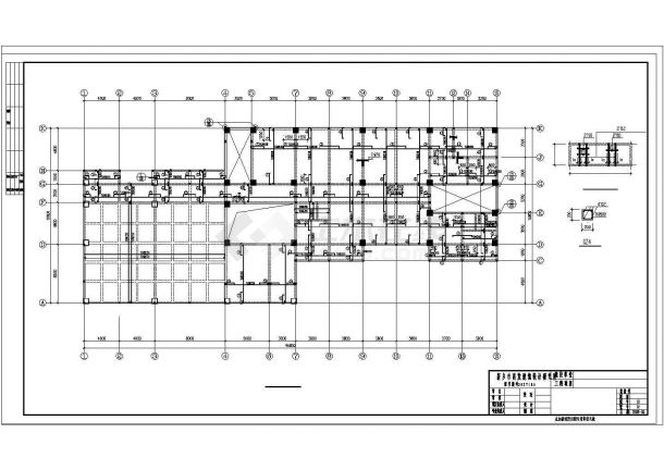 办公楼设计_某三层办公楼局部井字梁结构设计cad施工图-图一