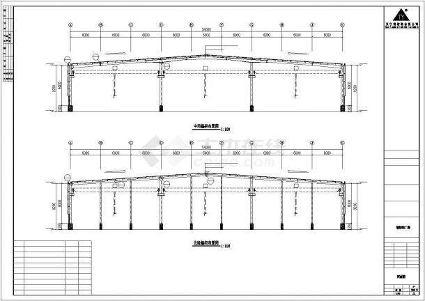 漯河钢结构厂房设计cad图，共3张-图二
