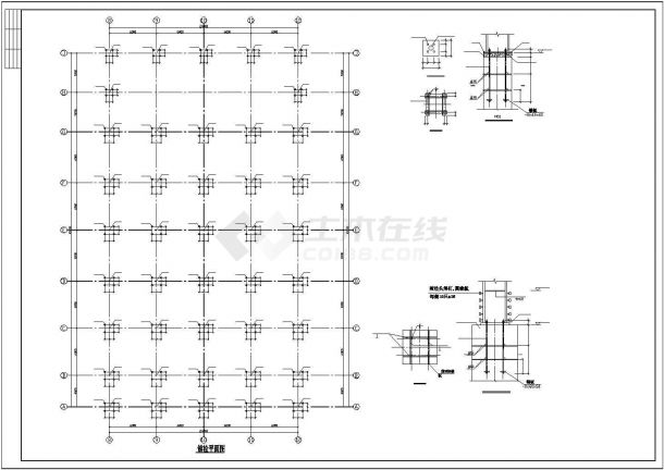 多层钢结构厂房结构施工设计cad图-图二