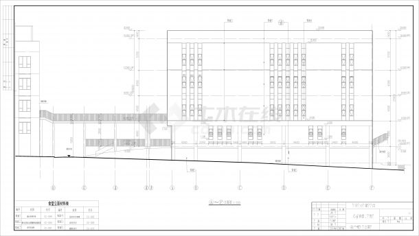 东方红小学5层食堂报告厅建筑设计施工图-图一