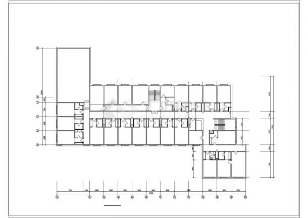 办公楼设计_某办公楼建筑CAD设计平面图-图二