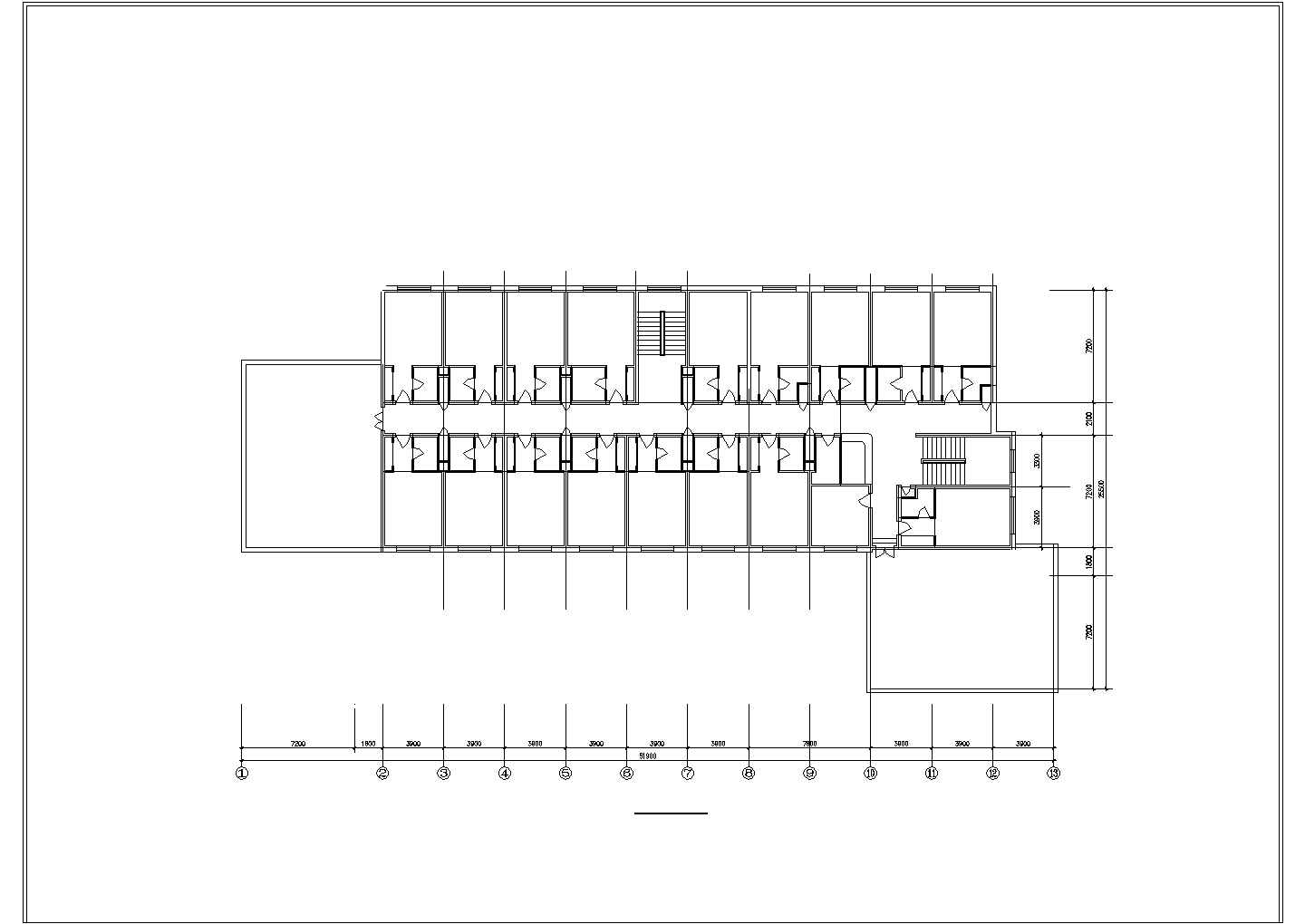 办公楼设计_某办公楼建筑CAD设计平面图