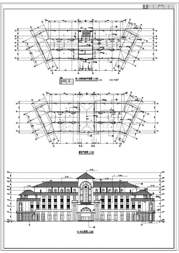某宾馆建筑方案全套规划CAD设计图纸-图一