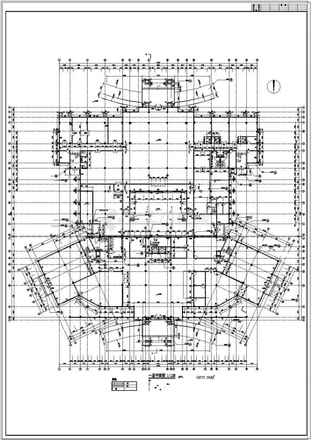 某宾馆建筑方案全套规划CAD设计图纸-图二