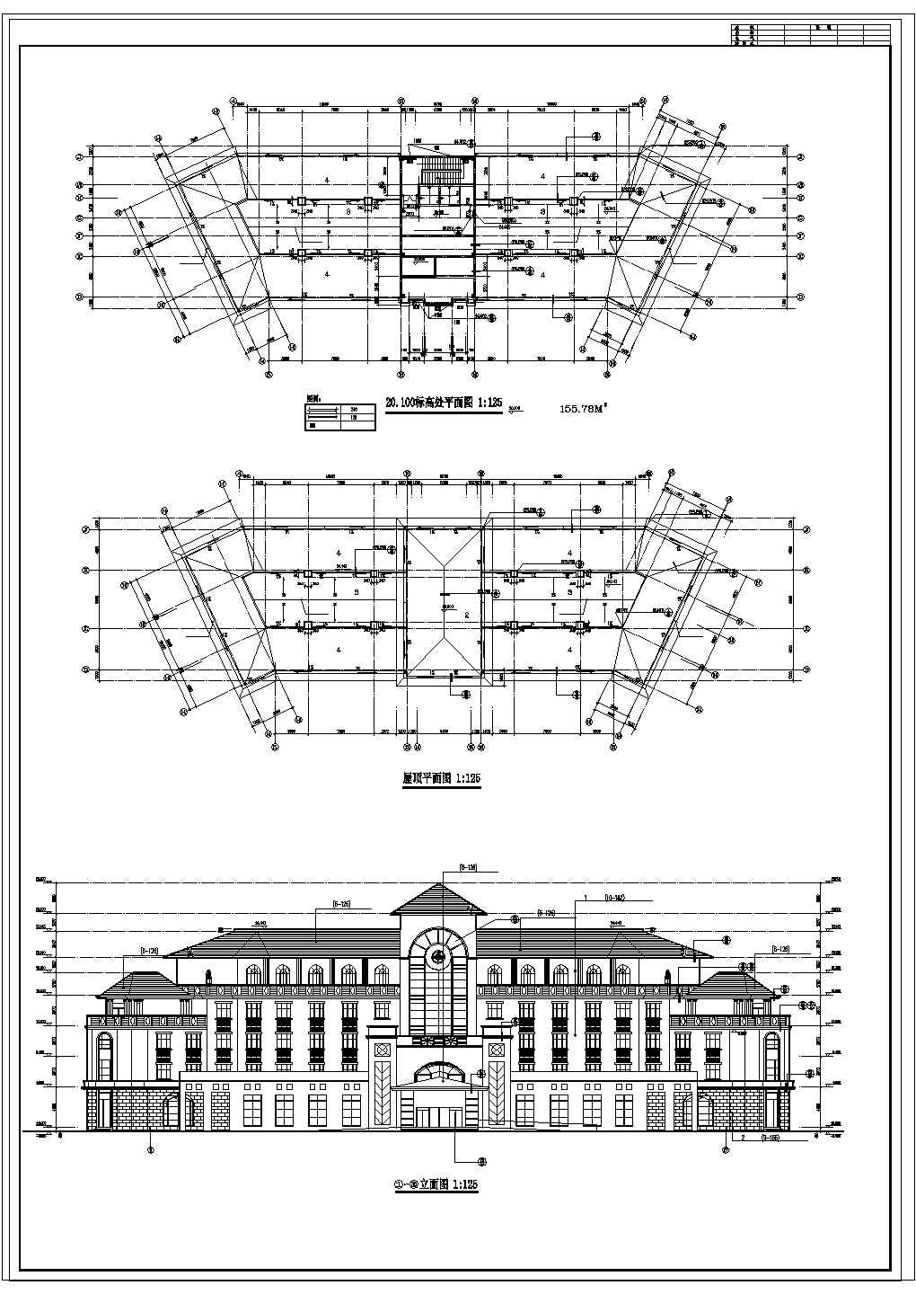 某宾馆建筑方案全套规划CAD设计图纸