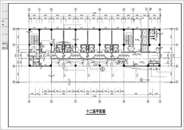 某宾馆建筑全套CAD施工设计图纸-图二
