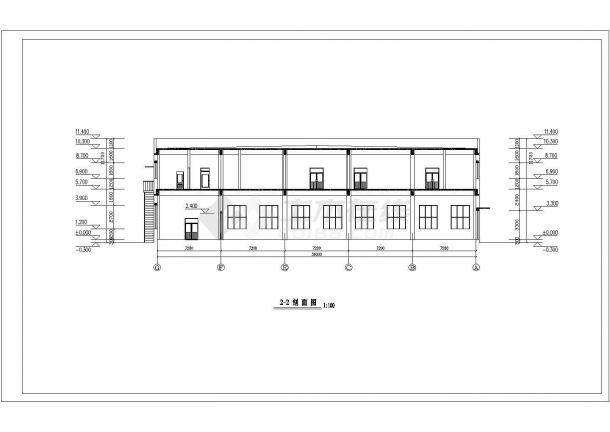 办公楼设计_厂房设计_某地完整的厂房办公楼方案CAD施工图纸及效果图-图一