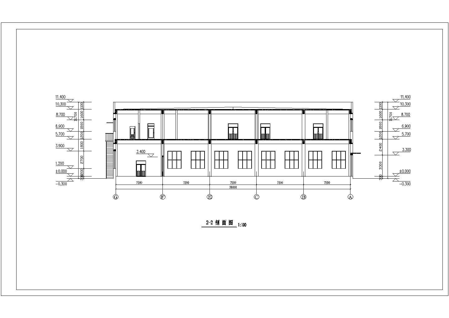 办公楼设计_厂房设计_某地完整的厂房办公楼方案CAD施工图纸及效果图