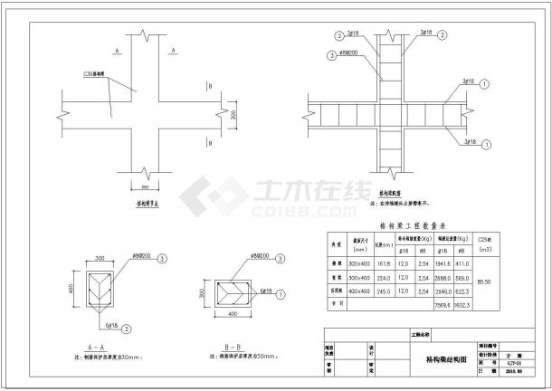 [广东]锚杆加格构梁及抗滑桩边坡治理施工图（含计算书）cad图纸-图二