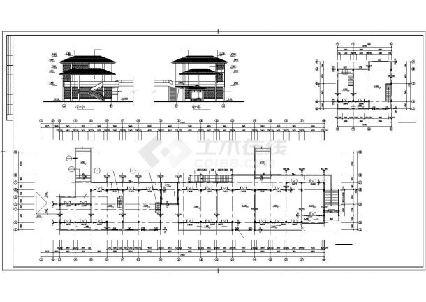 某繁华城市中心商业街CAD建筑设计施工图-图二