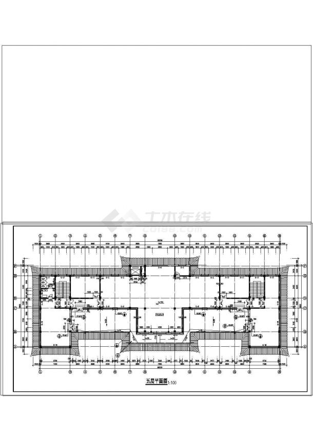 办公楼设计_某仿古办公楼建筑设计CAD施工图纸-图二
