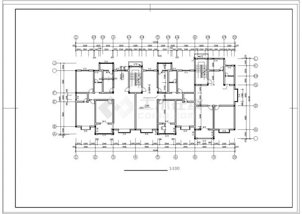 某高层跃层住宅楼建筑设计图纸CAD-图二
