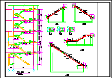 多层住宅楼梯结构整套配筋cad设计详图