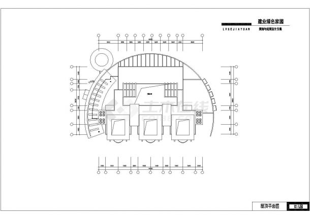 幼儿园设计_某地区环形三层中小型幼儿园设计CAD图-图一