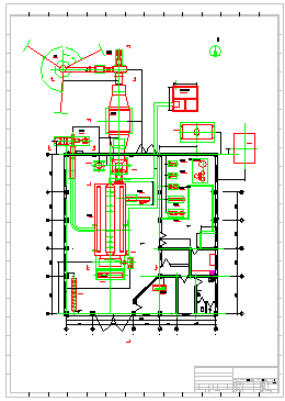 某工厂10t燃煤锅炉房整套平面cad设计图纸_图1