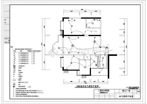 珠江广场A栋K型住宅室内装修施工图-图二