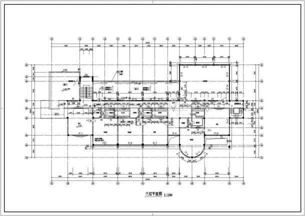 幼儿园设计_某地区矩形三层幼儿园设计CAD图-图二