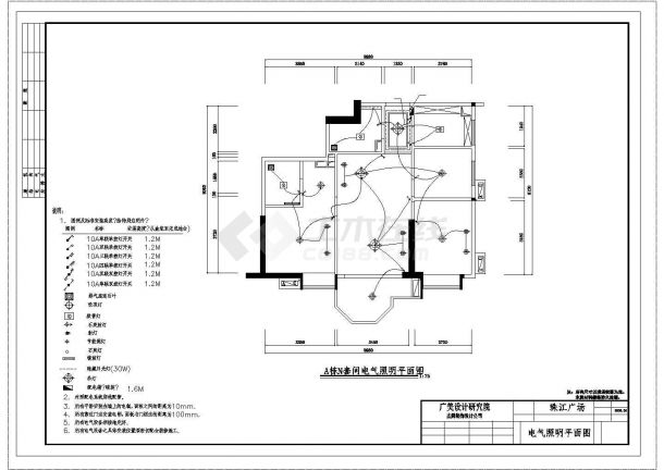 珠江广场A栋N型住宅室内装修施工图-图一