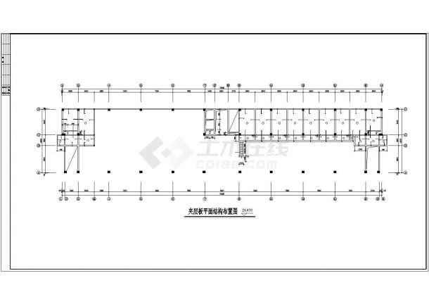 长78米宽23.9米7+1夹层框架办公楼结构施工图-图一