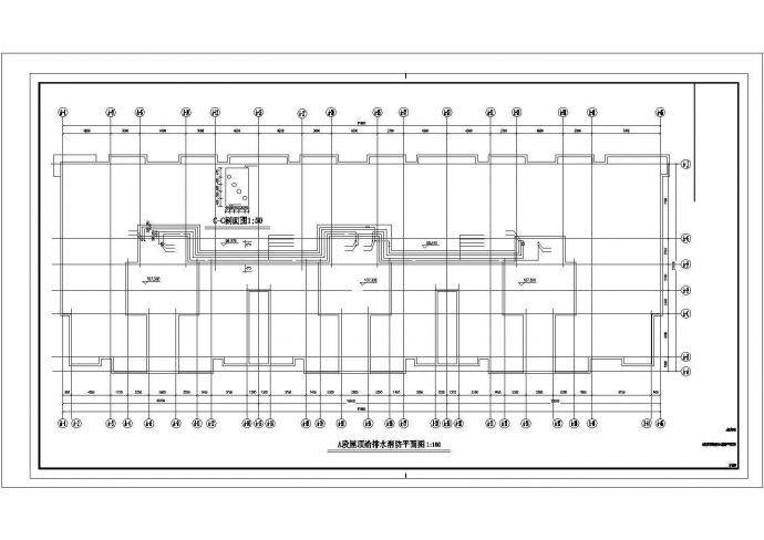 某地长64米 宽21.5米 33层住宅楼给排水设计CAD图_图1