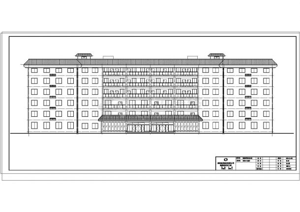 现代坡顶式综合楼建筑CAD施工设计图纸-图二