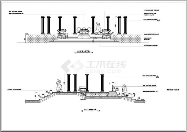 奥林匹克广场景观设计CAD施工图纸-图一