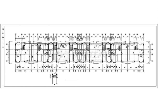 某地长84.72米 宽22.2米 7+1跃层住宅楼给排水设计CAD图-图一