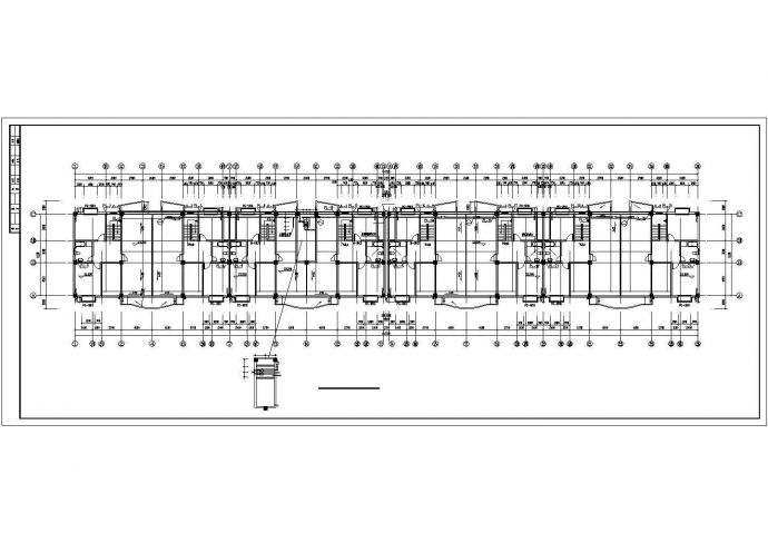 某地长84.72米 宽22.2米 7+1跃层住宅楼给排水设计CAD图_图1